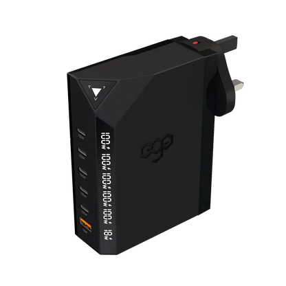 EGO Exinno+ 180W 即時輸出顯示 6洞USB充電器