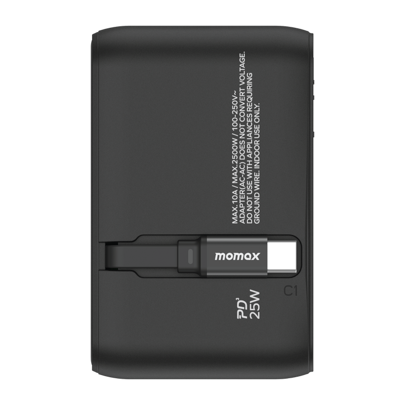 MOMAX 1-World+ 25W GaN 伸縮充電線旅行插座 UA20